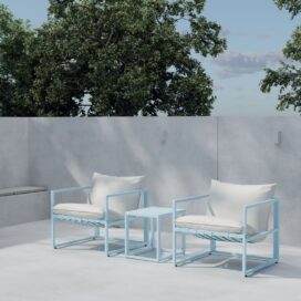 Pactor Home Messina Outdoor Loungeset - 2 Stoelen en Tafel Lichtblauw