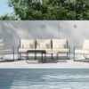 Pactor Home Palazzo Outdoor Sofa Set - Bank, 2 Stoelen en 2 Tafels Beige Zwart