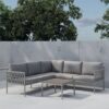 Pactor Home Kos Outdoor Sofa Set – Hoekbank 200x200cm en Tafel Beige