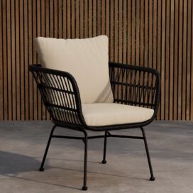 Pactor Home Isola Outdoor Tuinstoel - Rattan Zwart Beige