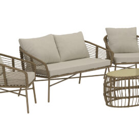 Alternative view of Pactor Home Lipari Rotan Outdoor Sofa Set – Bank 160cm, 2 Stoelen en Tafel Bruin