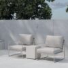 Pactor Home Lissabon Outdoor Loungeset – 2 Stoelen en Tafel 44x40cm Beige
