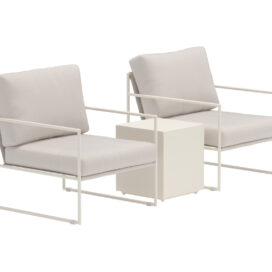 Alternative view of Pactor Home Lissabon Outdoor Loungeset – 2 Stoelen en Tafel 44x40cm Beige