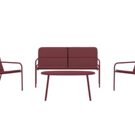 Alternative view of Pactor Home Fourni Outdoor Sofa Set - Bank, 2 Stoelen en Tafel 90x50cm Burgundy