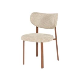 By-Boo Eetkamerstoel Sedia - Metaal Bruin Stof