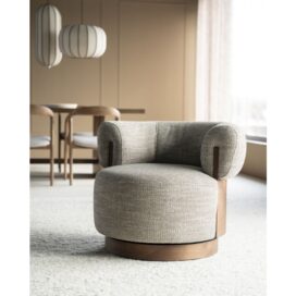 Alternative view of Eleonora Draaifauteuil Nila – Buin Hout Taupe Vanu