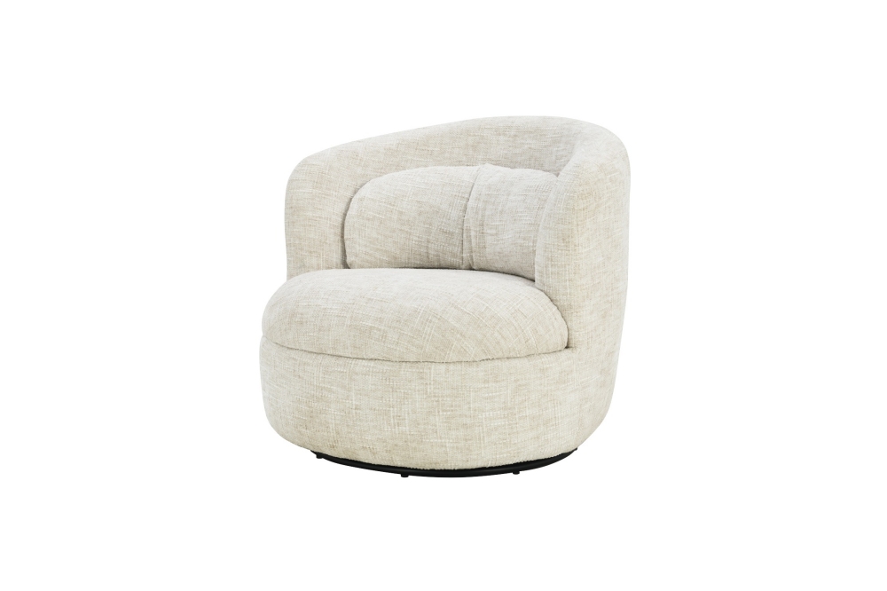 Livingfurn Draaifauteuil Britt - Geweven Stof Cream