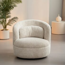 Alternative view of Livingfurn Draaifauteuil Britt - Geweven Stof Cream