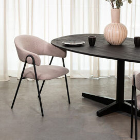 Alternative view of LABEL51 Eetkamerstoel Lowen - Naturel Boucle Zwarte Ondestel