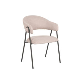 LABEL51 Eetkamerstoel Lowen - Naturel Boucle Zwarte Ondestel