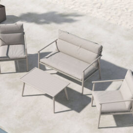 Pactor Home Mazzaro Outdoor Sofa Set – Bank 120cm, 2 Stoelen en Tafel Beige
