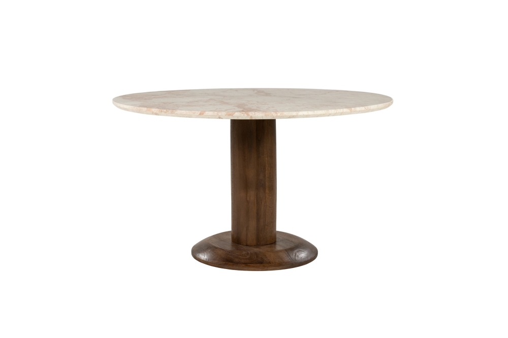 Eleonora Ronde Eettafel Ted - Mangohout Marmer 130cm