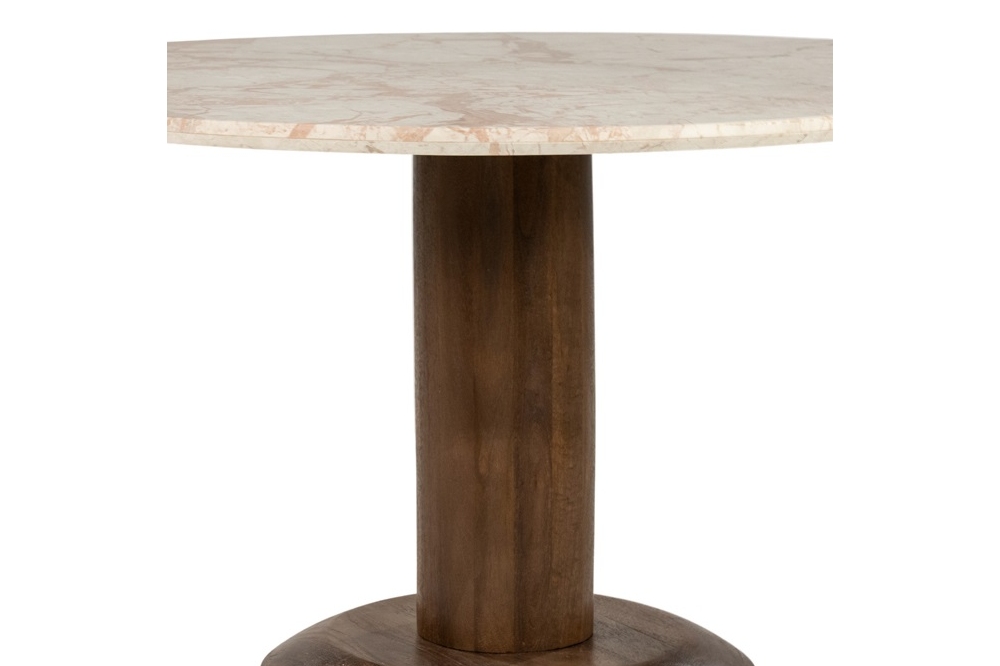 Eleonora Ronde Eettafel Ted - Mangohout Marmer 130cm - Afbeelding 3