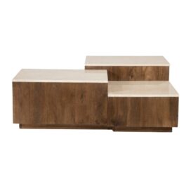 Eleonora Salontafel Quido - Mangohout Botochino Marmer 105x89cm