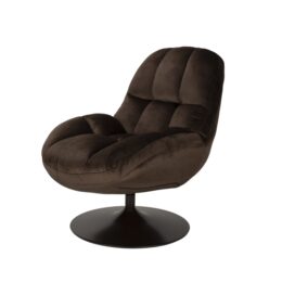 Hip District Draaifauteuil Beefy - Velvet Stof Bruin