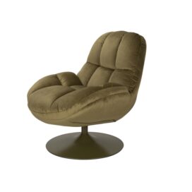 Hip District Draaifauteuil Beefy - Velvet Stof Groen
