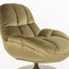 Alternative view of Hip District Draaifauteuil Beefy - Velvet Stof Groen