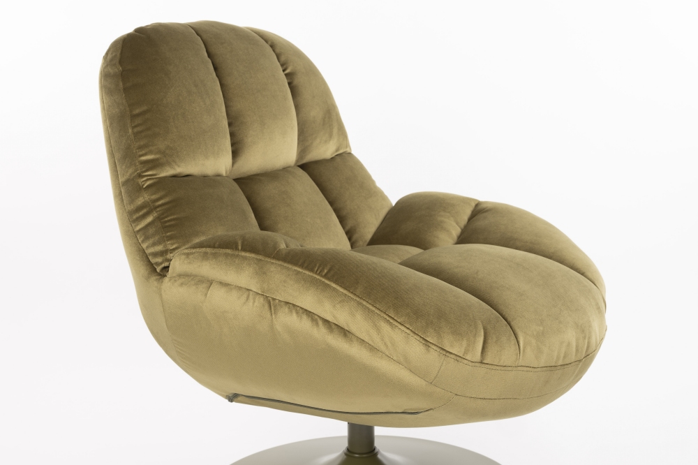 Hip District Draaifauteuil Beefy - Velvet Stof Groen - Afbeelding 2