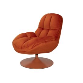 Hip District Draaifauteuil Beefy - Velvet Stof Oranje
