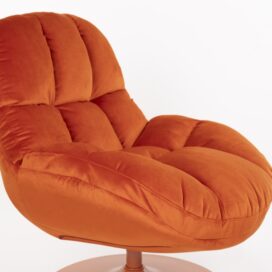Alternative view of Hip District Draaifauteuil Beefy - Velvet Stof Oranje