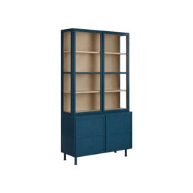 New Routz Vitrinekast Metaal Langley 4-Deurs - Deep Blue/Zand 220x120cm