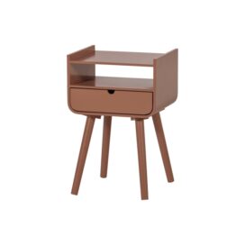 Woood Nils Nachtkastje/Bijzettafel met een Lade - Hout Oudroze 54x36cm