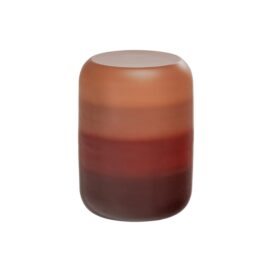 Woood Nuro Ronde Bijzettafel - Metaal Hoogglans Oranje Rood 45x36cm