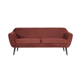 Woood Rocco 2-Zits Bank - Fluweel Bordeauxrood Burgundy 187cm