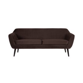 Woood Rocco 2-Zits Bank - Fluweel Donkerbruin 187cm