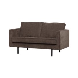 Woood Rodeo 2-Zits Bank - Ribstof Bruin 150cm