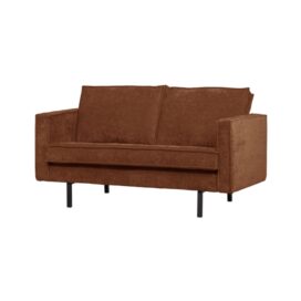 Woood Rodeo 2-Zits Bank - Ribstof Roestbruin 150cm