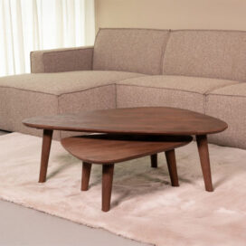 LABEL51 Organische Salontafel Set Gregg - Mangohout Espresso 110x64cm