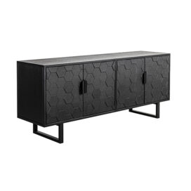 Hip District Dressoir Linc - Dennenhout Zwart Laag 140cm