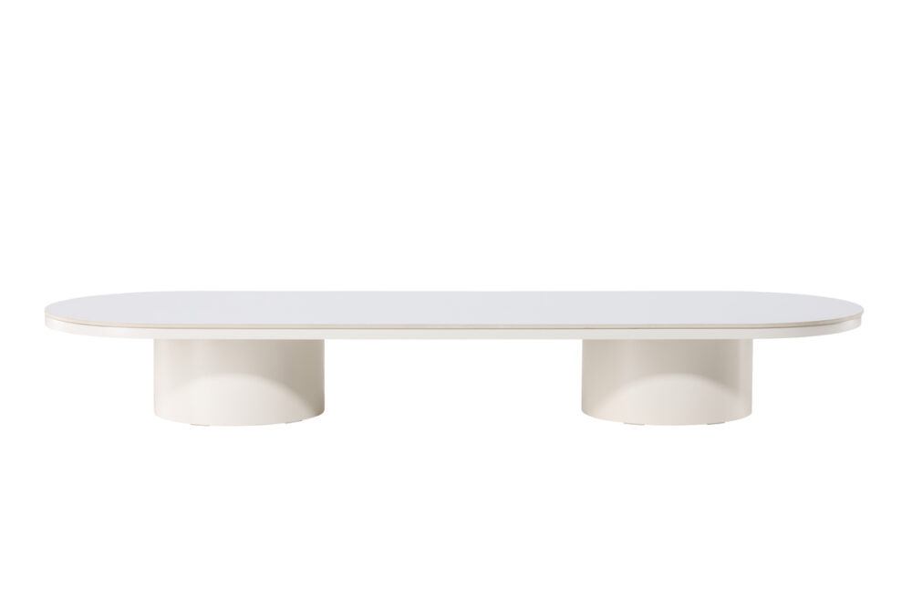 Pactor Home Ovale Salontafel Narvik - Gesinterd Steen Blad Beige 190x60cm - Afbeelding 9