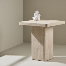 Pactor Home Bijzettafel Qvart - MDF Travertinelook Beige 50x50cm