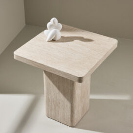 Alternative view of Pactor Home Bijzettafel Qvart - MDF Travertinelook Beige 50x50cm