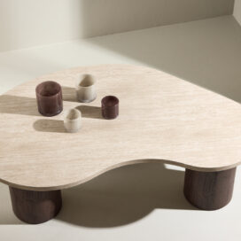 Alternative view of Pactor Home Organische Salontafel Megg - MDF Travertinlook Bruin 130x78cm