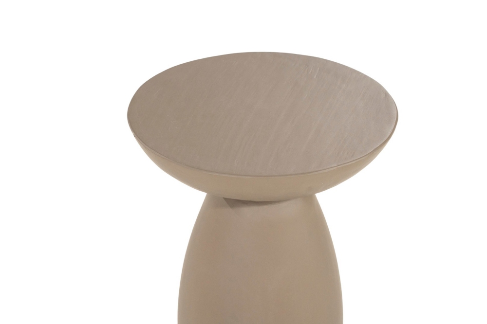 By-Boo Ronde Bijzettafel Canto - Metaal Beton Mat Donkerbruin 45x35cm - Afbeelding 4