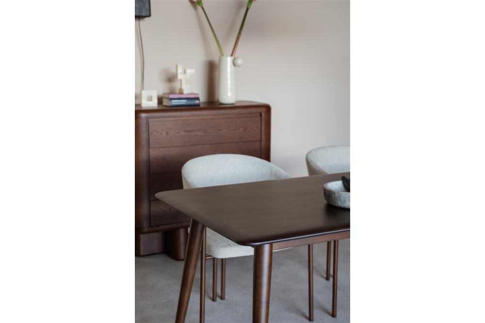 Dutchbone Eettafel Elroy - Rubberhout Walnootkleur 180x80cm - Afbeelding 3
