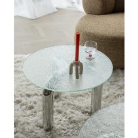 Alternative view of Dutchbone Ronde Bijzettafel Marly - Glas Chroom 44x60cm