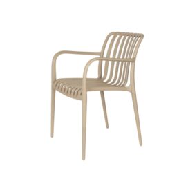 Hip District Outdoor Tuinstoel Amae – Kunststof Beige Opstapelbaar