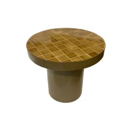 Livingfurn Ronde Bijzettafel Brix Tylo - Keramiek Metaal Camel 46cm
