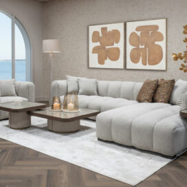 Alternative view of Richmond Interiors Bank Novaro - Natural Fancy Lounge Rechts 305cm