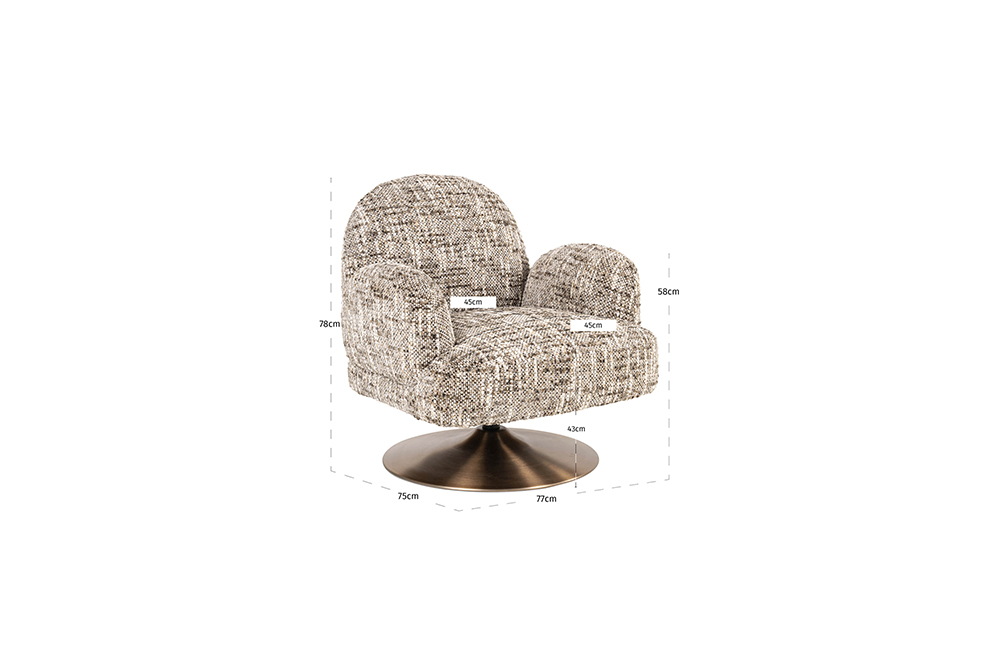 Richmond Interiors Draaifauteuil Kagney - Brown Omara - Afbeelding 10